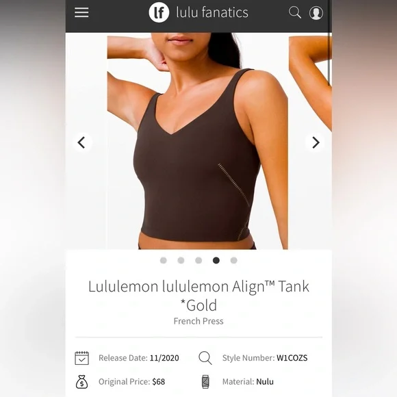 Lululemon lululemon Align™ Tank *Gold
French Press - Picture 8 of 9